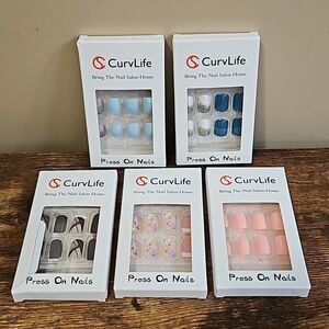 CurvLife Press On Nails Set of 5